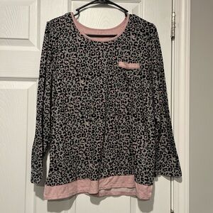 Leopard Print Top and Bottom with Pink Accents